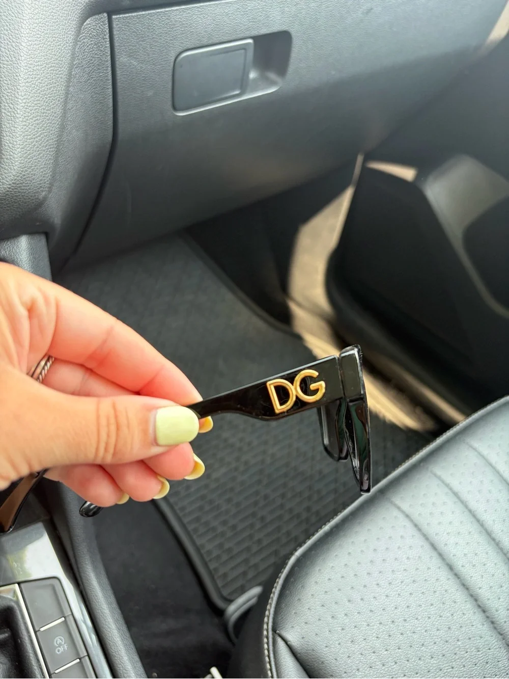 Dolce & Gabbana Black Gradient Square Sunglasses with Gold DG Temples
